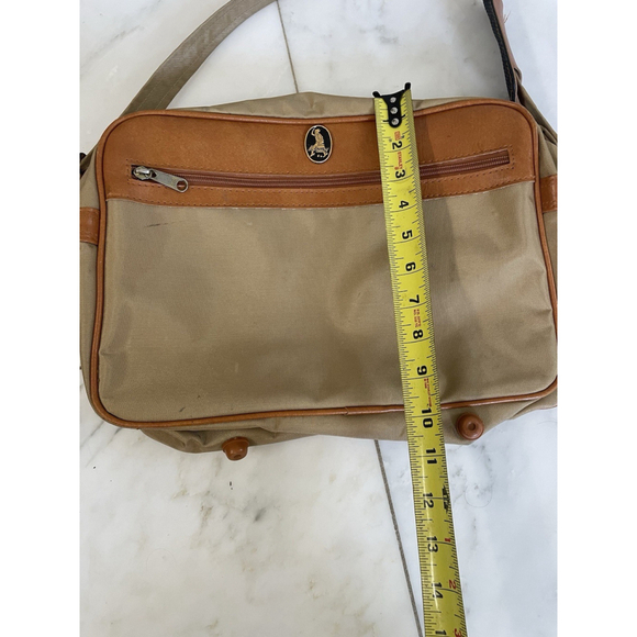 Vintage Mercury Tan And Brown Nylon Messenger Bag With Adjustable Strap - Picture 8 of 9